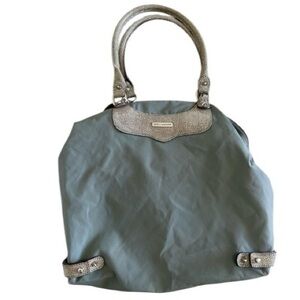 REBECCA MINKOFF | grey nylon tote bag lightweight roomy shoulder bag